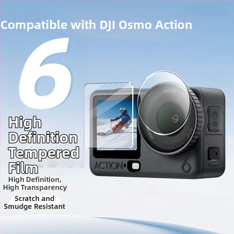 Set ochranného skla displeja pre DJI Osmo Action 6 – tvrdené sklo pre predný a zadný displej a objektív (kompatibilné s Action6/6Pro)