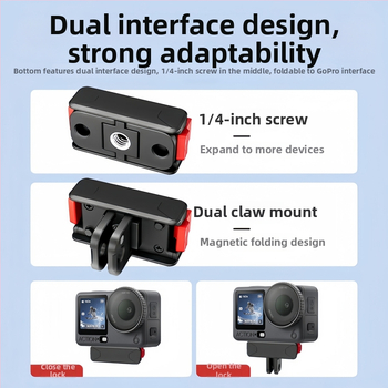 Dvojcestná magnetická rýchloupínacia základňa pre DJI Action 6 a Osmo Nano | Dj2 | Materiál: plast + kov | Balenie: 1 ks