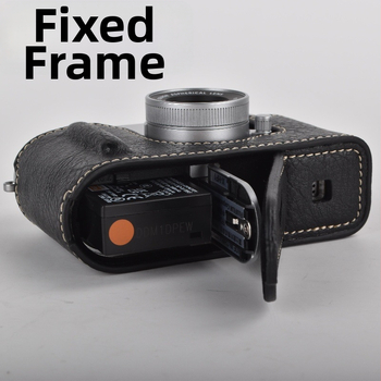 Bezzr kamera dėklas Fujifilm X-Half su PU odos pagrindu, atspari įbrėžimams, peties dirželis, pūkuota įdaila, telpa vienam X-Half/X-HF