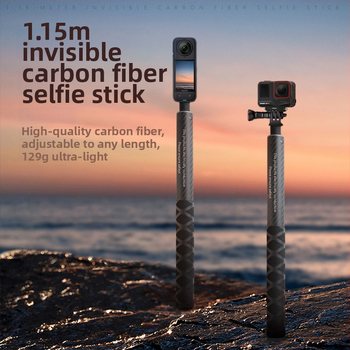 Selfie tyč z uhlíkových vlákien pre Insta360/GoPro/kamery akčných záznamov