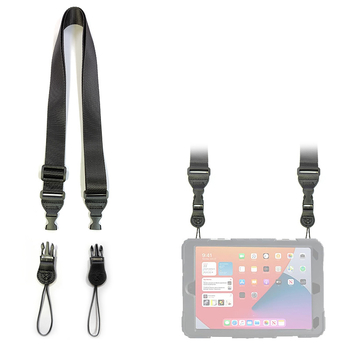 Bandă universală de umăr pentru tablete, camere și telescoape; construcție din nailon și fibră super; compatibilă cu tablete, telescoape și camere; include curea și pungă de ambalare