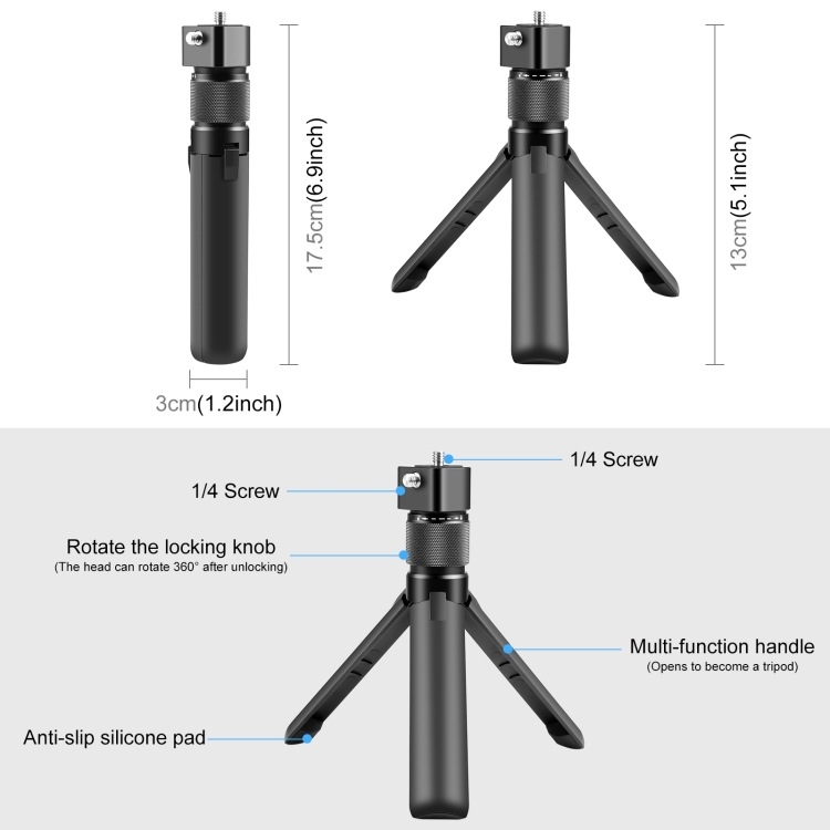 Puluz Fat Bull stativ s rotirajućom Bullet-Time ručkom za Shadow Stone X4/X5 i DJI Osmo 360, Model Pu886b