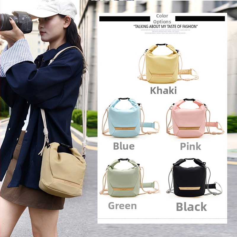 Ramenná a crossbody taška na fotoaparát pre SLR a mirrorless, nepremokavný nylon, unisex, mestský minimalistický štýl.