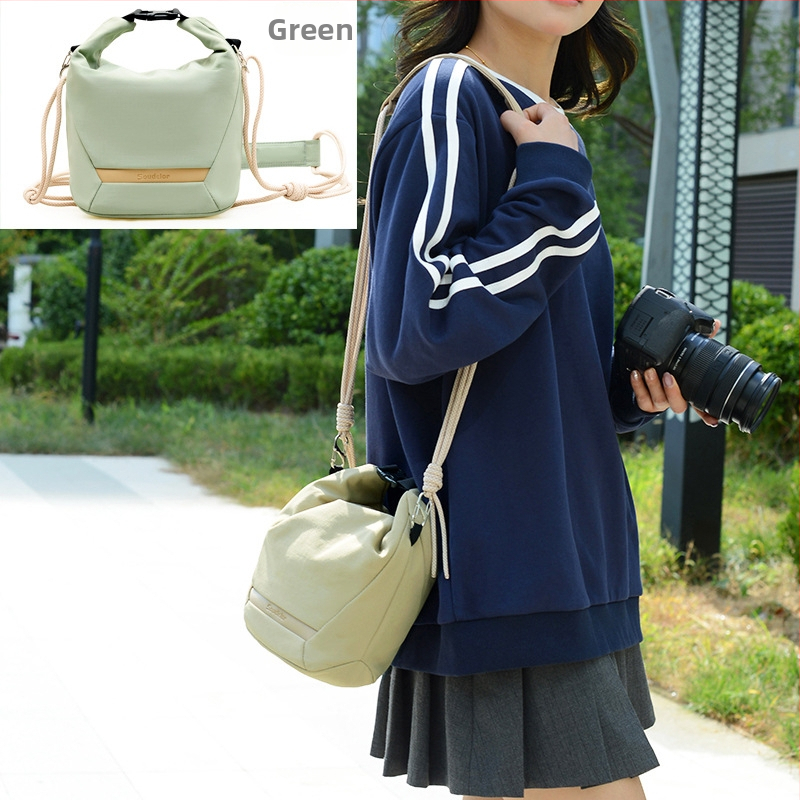 Ramenná a crossbody taška na fotoaparát pre SLR a mirrorless, nepremokavný nylon, unisex, mestský minimalistický štýl.