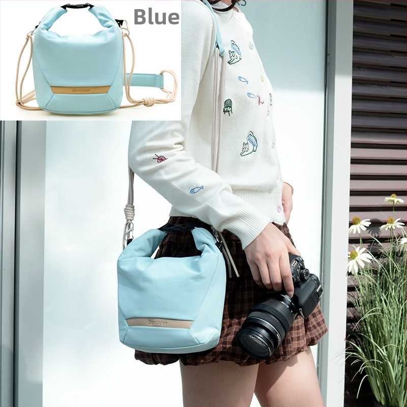 Pečių ir crossbody kamera krepšys SLR ir mirrorless, vandeniui atsparus nailonas, unisex, miesto minimalistinis stilius.