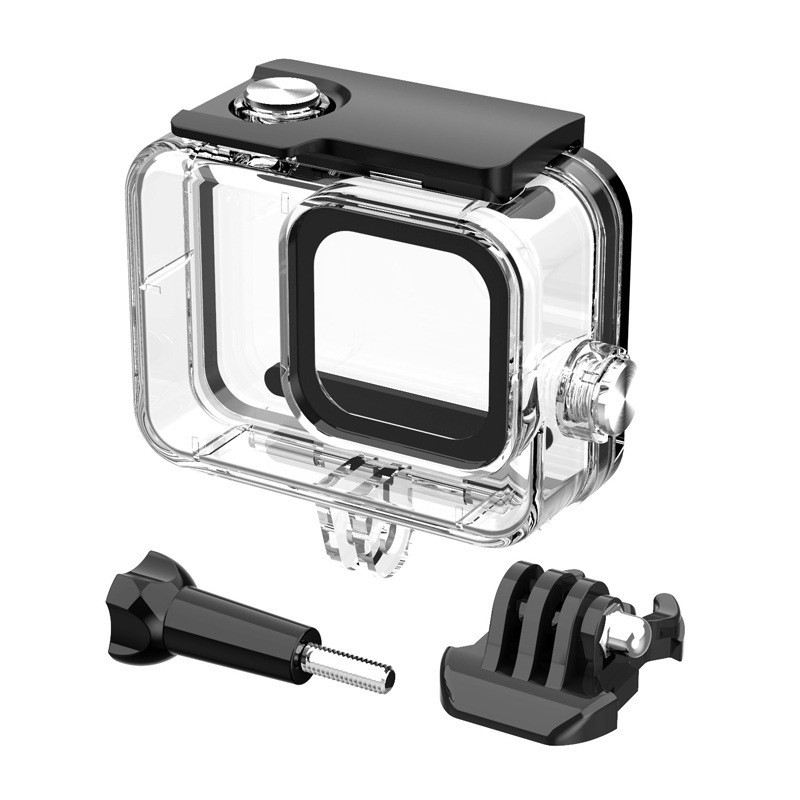 GoPro 8 vodootporno kućište, materijal akrilno-PC, dubina 45 m, s ispisanim logotipom, kompletan set