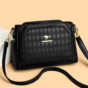 Ženska crossbody torbica — ugravirana vintage tekstura, PU materijal, zatvaranje na zip, horizontalni kvadratni oblik, široka naramenica