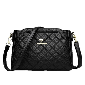 Ženska crossbody torbica — ugravirana vintage tekstura, PU materijal, zatvaranje na zip, horizontalni kvadratni oblik, široka naramenica