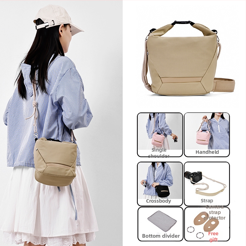 Kamerų krepšys per petį Fujifilm mirrorless ir Canon – ultra lengvas nailoninis apsauginis dėklas su poliesterio vidumi