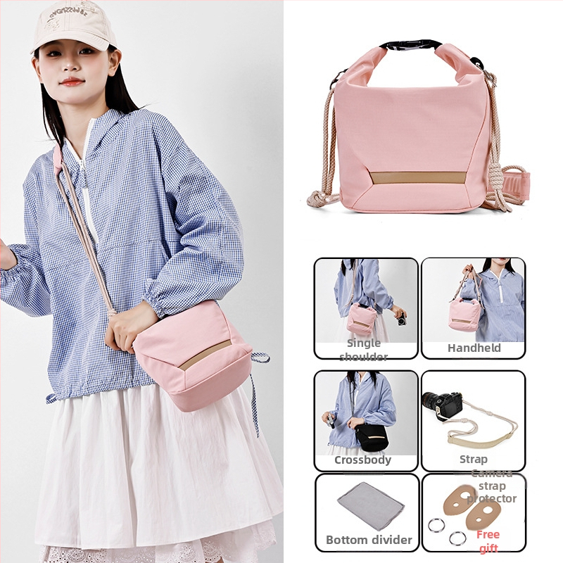 Kamerų krepšys per petį Fujifilm mirrorless ir Canon – ultra lengvas nailoninis apsauginis dėklas su poliesterio vidumi