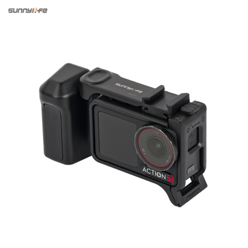 Mâner Sunnylife Action 5Pro/4/3 cu eliberare rapidă și husă protectoare Rabbit Cage (OA5-BK038, Plastic + Silicon)