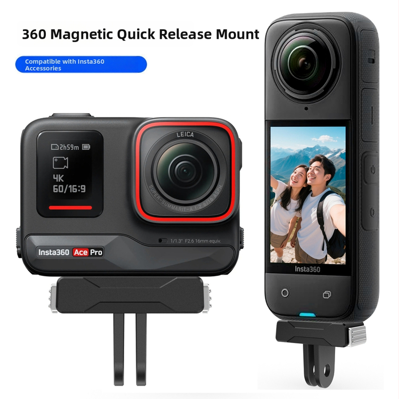 Insta360 Ace Pro2/X5 magnetická základňa s dvojčeľustovým magnetickým adapterom a rýchlym uvoľnením – materiál PC+hliníková zliatina