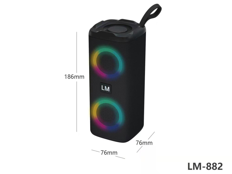 Bluetooth zvučnik s platnenim kućištem, dvostruki zvučnici, LED prsten osvjetljenja, Bluetooth 5.0, izlazna snaga ≤ 10W