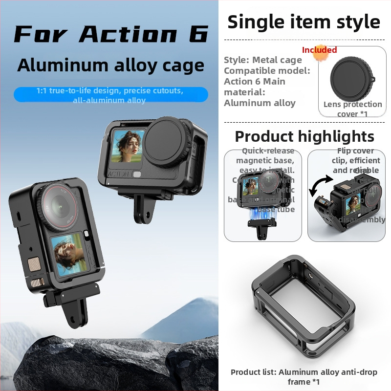 Carcasă de protecție din aliaj de aluminiu pentru DJI Action6 (Rabbit Cage)