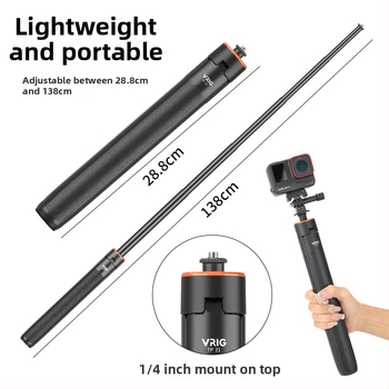 Vrig Selfie Tyč pre akčné kamery TP-21 – Univerzálny pre športové kamery, Plastový