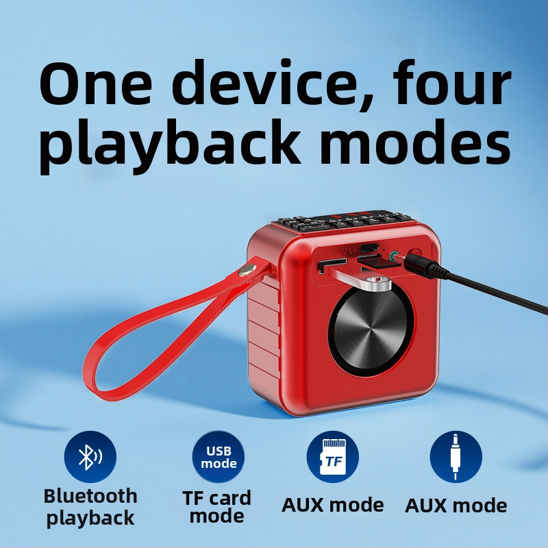 Bluetooth mini zvučnik s dva zvučnika, MP3 player, ugrađena baterija, Bluetooth 5.3, 100Hz-20kHz, SNR ≥75dB, domet do 15 m