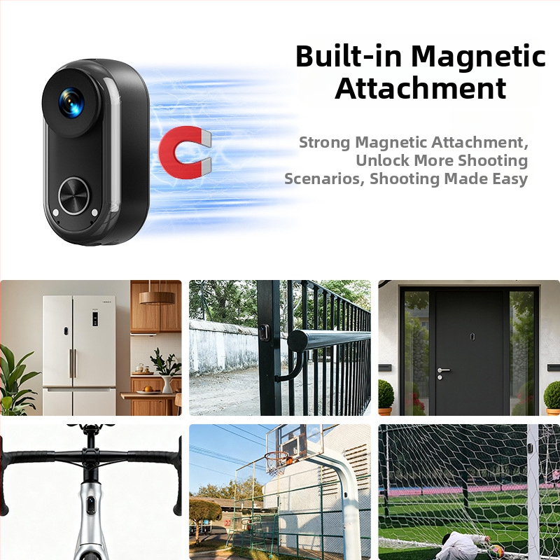 Akčná kamera GO7/GO7S s magnetickým držiakom na hruď/krk pre vlog, TF karta úložisko, ABS telo, 12–20 MP senzor, výdrž batérie viac ako 5 hodín, uvedenie 2025, video funkcia