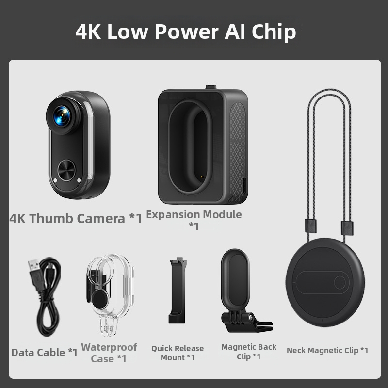 Akčná kamera GO7/GO7S s magnetickým držiakom na hruď/krk pre vlog, TF karta úložisko, ABS telo, 12–20 MP senzor, výdrž batérie viac ako 5 hodín, uvedenie 2025, video funkcia