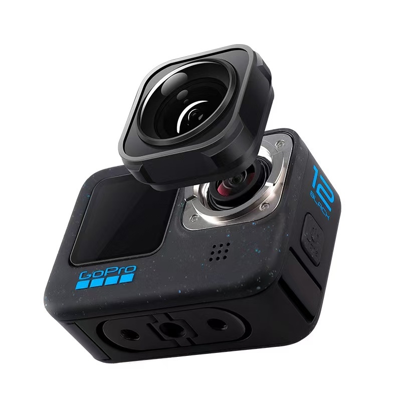 Fu Tae-Hiro Lentilă unghi larg pentru GoPro 9/10/11/MINI/12/13 — sticlă optică, logo personalizabil, compatibil cu GoPro