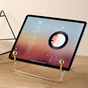 Suport metal pentru tabletă de birou – model 1135; compatibil cu iPad și iPad mini (2/3/4); greutate 135 g; personalizat conform desenelor