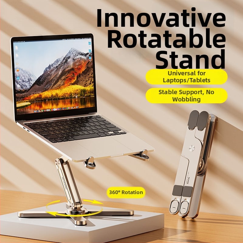 Βάση φορητών υπολογιστών από κράμα αλουμινίου, περιστρεφόμενη, για φορητούς υπολογιστές και tablets, βάρος 0,85 kg