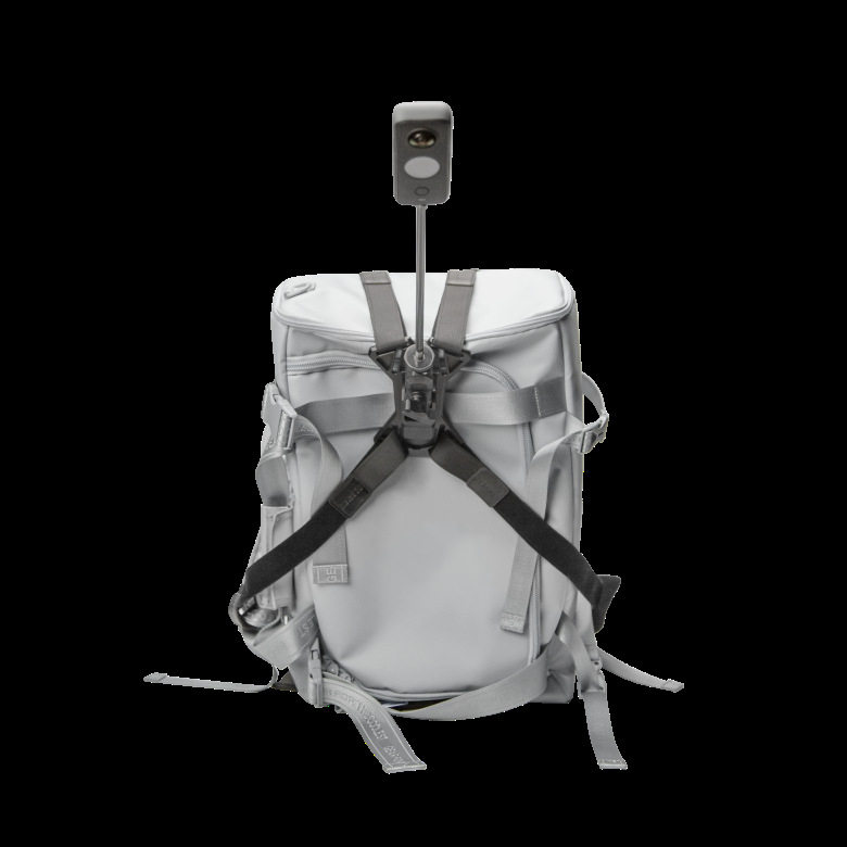 Accesoriu pentru rucsac Insta360 pentru filmare în perspectiva celui de-al treilea — construcție din aliaj de aluminiu, nylon și fibre de carbon; compatibil cu X3, ONE X2, ONE RS, ONE R