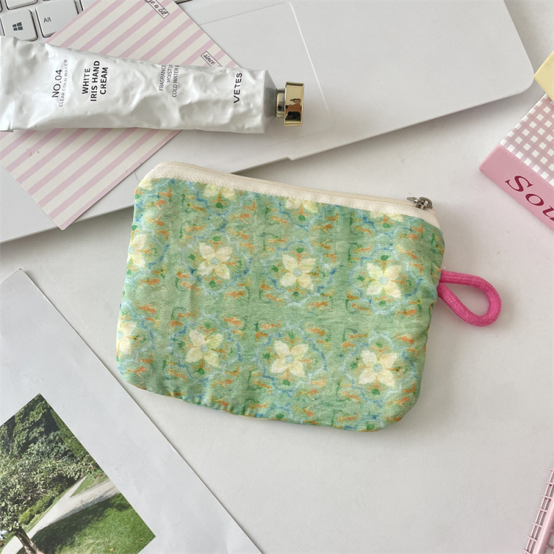 Ženski novčanik od poliestera s kariranim uzorkom, podstava od platna, sklopiv