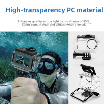 Capac spate etanș pentru DJI Action4/Action3, cu ecran tactil, carcasă de scufundare, material PC