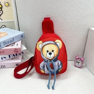 Dječja cartoon crossbody torbica za prsa – unisex, najlon materijal, zatvarač, najlonska podstava, džep za telefon, unutarnji patch džep, proljeće 2024