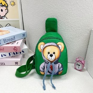 Dječja cartoon crossbody torbica za prsa – unisex, najlon materijal, zatvarač, najlonska podstava, džep za telefon, unutarnji patch džep, proljeće 2024