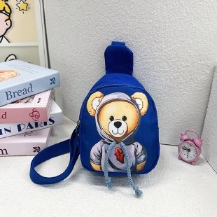 Dječja cartoon crossbody torbica za prsa – unisex, najlon materijal, zatvarač, najlonska podstava, džep za telefon, unutarnji patch džep, proljeće 2024