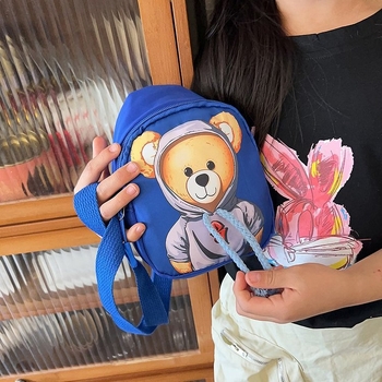 Dječja cartoon crossbody torbica za prsa – unisex, najlon materijal, zatvarač, najlonska podstava, džep za telefon, unutarnji patch džep, proljeće 2024