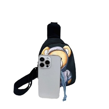 Dječja cartoon crossbody torbica za prsa – unisex, najlon materijal, zatvarač, najlonska podstava, džep za telefon, unutarnji patch džep, proljeće 2024