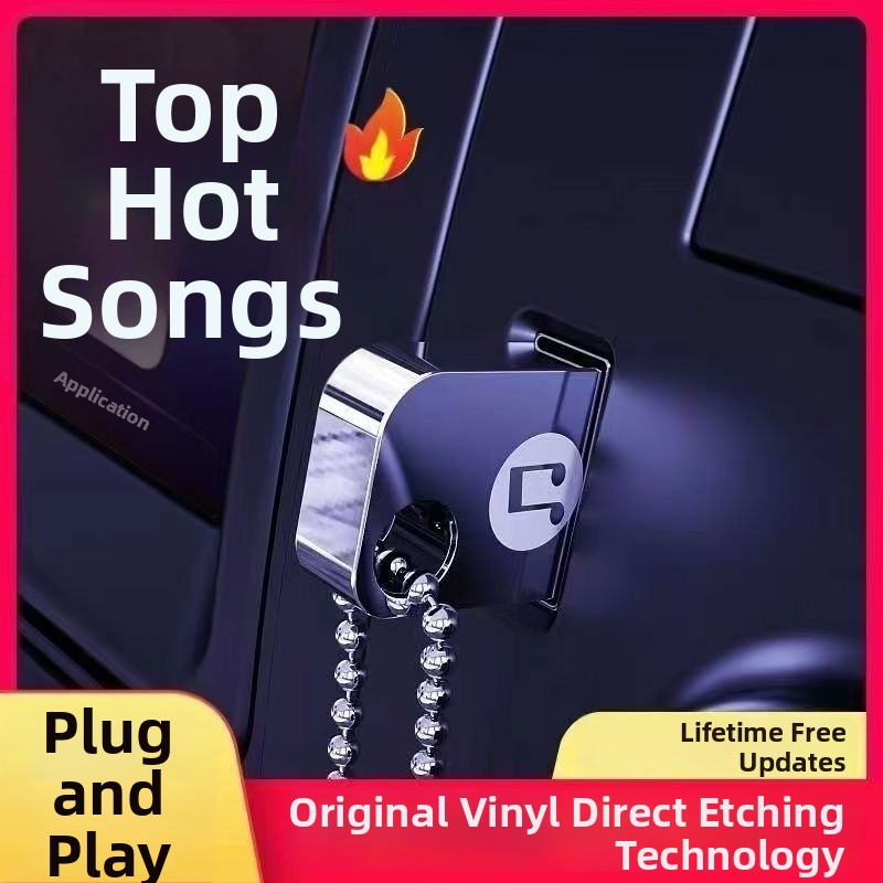 Automobilinis USB MP3 atminties įrenginys be ekrano; logotipą spausdinti nėra galima; vaizdo/garso formatų nėra nurodyta; atminties kortelės tipas nėra nurodytas