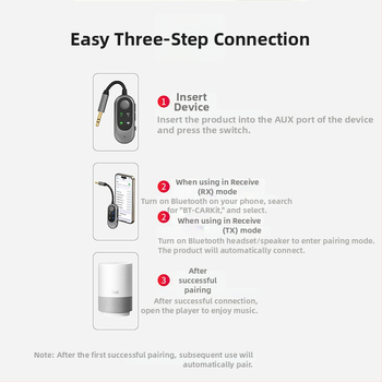 Automobilio FM Bluetooth 5.3 siųstuvas–priėmėjas 2-in-1; modelis W10, 5V, diapazonas 10 m, ABS, svoris 18 g