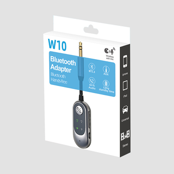 Αυτοκινήτου FM Bluetooth 5.3 μεταδότες-δέκτης 2 σε 1, μοντέλο W10, 5V, εμβέλεια έως 10 μ., ABS, βάρος 18 g
