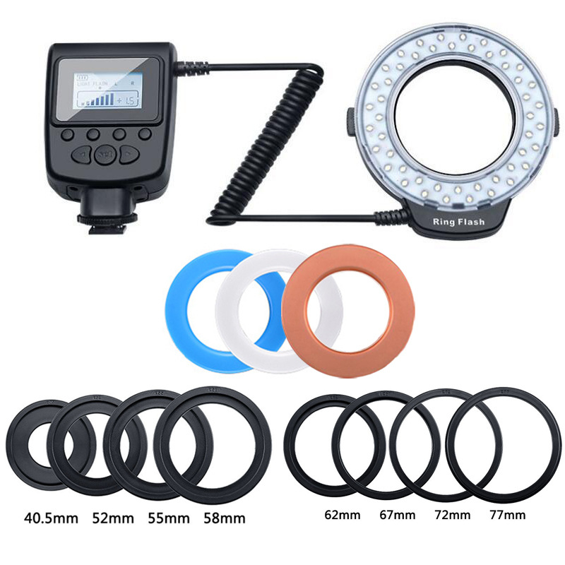 Youyixin Ring Light για SLR κάμερα — βάση G9, ρυθμιζόμενη φωτεινότητα, δυνατότητα ρύθμισης έντασης, τροφοδοσία με 4 μπαταρίες AA