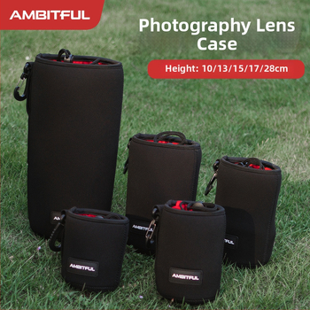  husă protecție pentru obiective pentru camere DSLR și mirrorless cu căptușeală antistres; Material: Diving material + Lycra; Compatibilitate universală; Greutate: 139 g