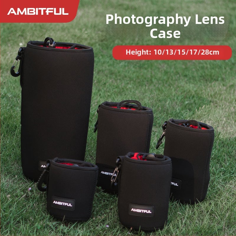  husă protecție pentru obiective pentru camere DSLR și mirrorless cu căptușeală antistres; Material: Diving material + Lycra; Compatibilitate universală; Greutate: 139 g