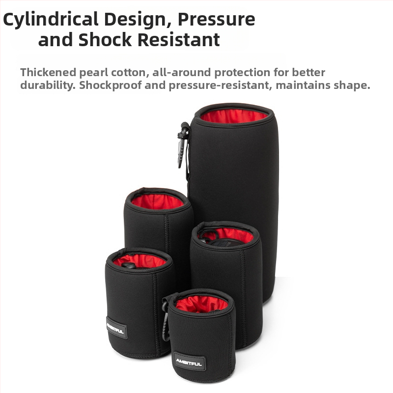  husă protecție pentru obiective pentru camere DSLR și mirrorless cu căptușeală antistres; Material: Diving material + Lycra; Compatibilitate universală; Greutate: 139 g