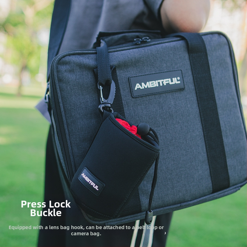  husă protecție pentru obiective pentru camere DSLR și mirrorless cu căptușeală antistres; Material: Diving material + Lycra; Compatibilitate universală; Greutate: 139 g