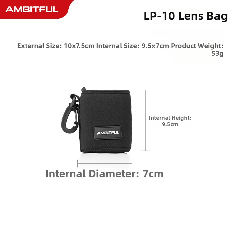  husă protecție pentru obiective pentru camere DSLR și mirrorless cu căptușeală antistres; Material: Diving material + Lycra; Compatibilitate universală; Greutate: 139 g