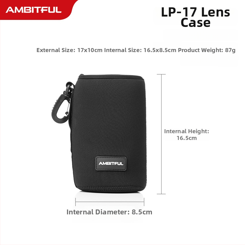  husă protecție pentru obiective pentru camere DSLR și mirrorless cu căptușeală antistres; Material: Diving material + Lycra; Compatibilitate universală; Greutate: 139 g