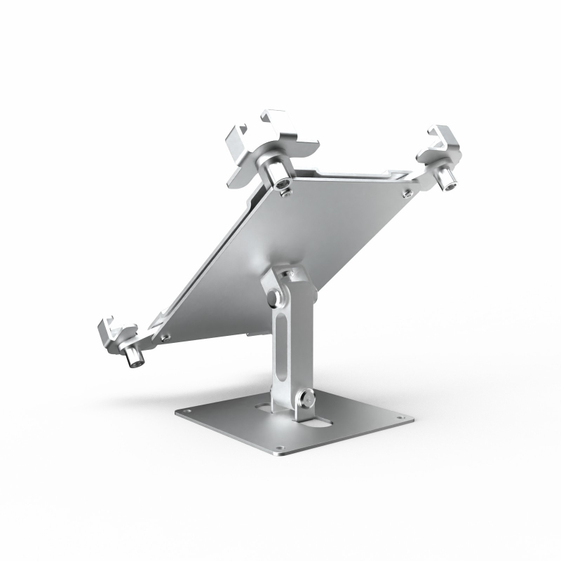 Suport pentru tabletă montat pe perete cu bază metalică rotativă și lacăt – pliabil, protecție împotriva furtului, compatibil cu iPad, iPhone, iPod