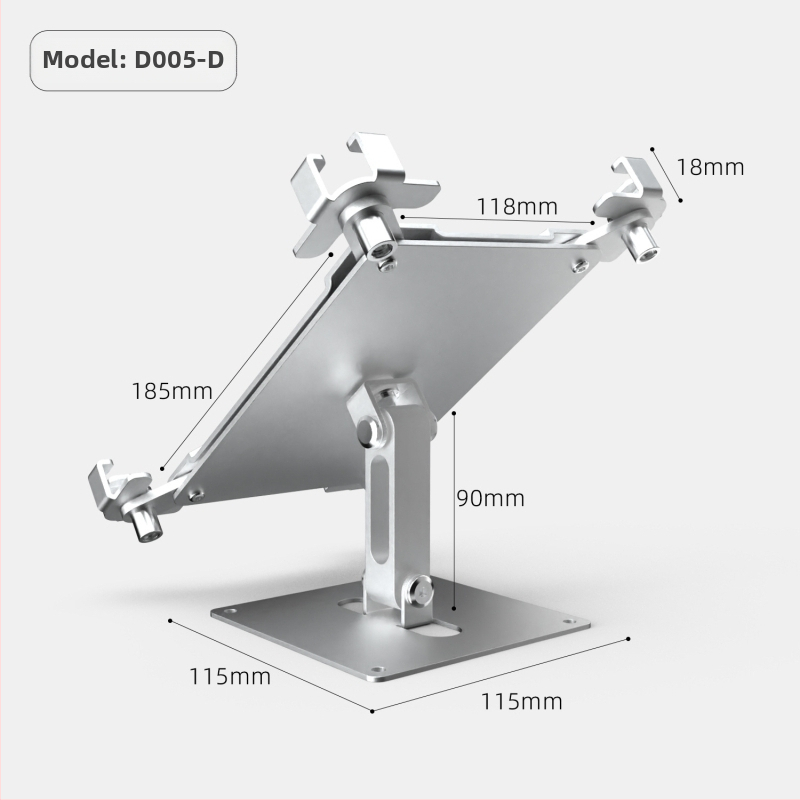 Stojan na tablet na montáž na stenu s otočnou kovovou základňou a zámkom – skladný, proti krádeži, kompatibilný s iPad/iPhone/iPod