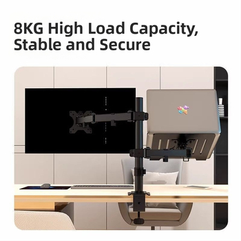 Suport universal pentru laptop și monitor, cu ridicare și rotire a ecranului – suport de birou pentru două monitoare, din plastic