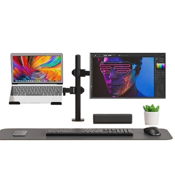 Suport universal pentru laptop și monitor, cu ridicare și rotire a ecranului – suport de birou pentru două monitoare, din plastic