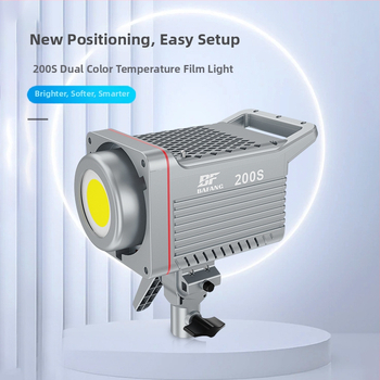 BF-200S štúdiová svetlá pre fotografovanie, 200W, 2700-6500K, plynulé nastavenie jasu 0-100%, AC100-240V