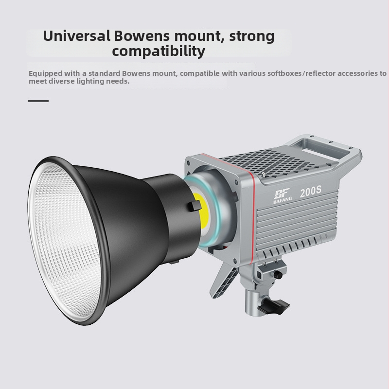 BF-200S štúdiová svetlá pre fotografovanie, 200W, 2700-6500K, plynulé nastavenie jasu 0-100%, AC100-240V