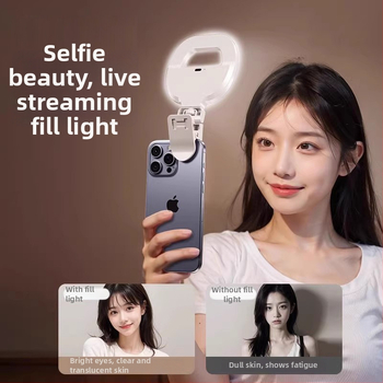 Profesionálne osvetľovacie svetlá pre fotografovanie pre mobily s doplnkovým svetlom na selfie — 220V, pod 10W, dosah 5 m, jas nastaviteľný, vyžaduje externé napájanie